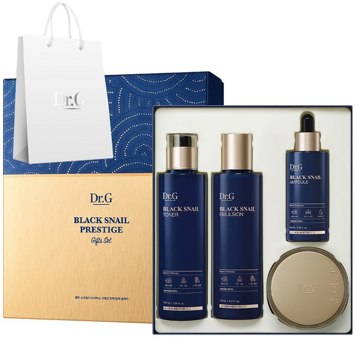 닥터지 블랙 스네일 프레스티지 토너 에멀전 앰플 크림 50ml 쇼핑백 4종 세트, 1개 닥터지 블랙 스네일 프레스티지 토너 에멀전 앰플 크림 50ml 쇼핑백 4종 세트, 1개