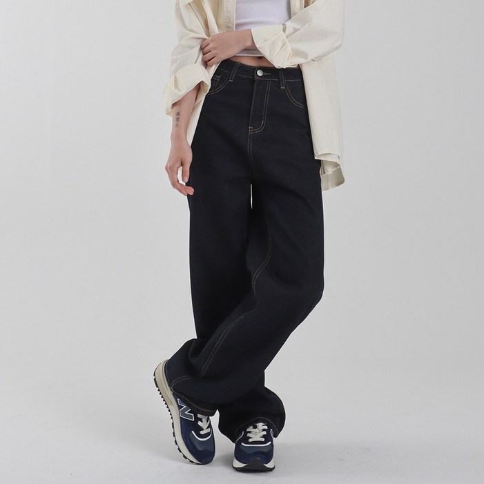 수비진 여성용 롱숏 기장 생지 일자핏 청바지 751