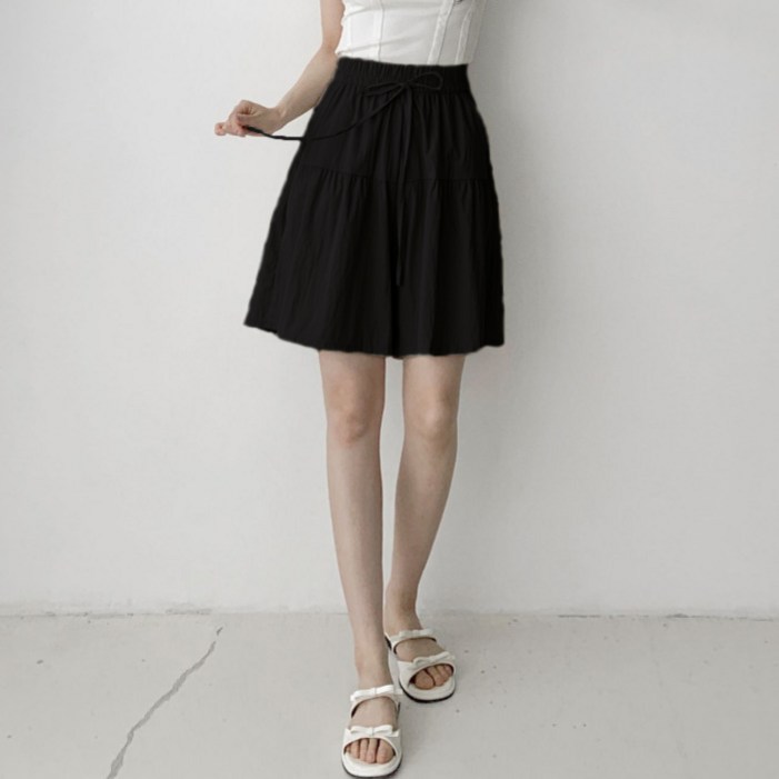 라라온 밴딩 와이드 바스락 하프 치마바지 TSP2628