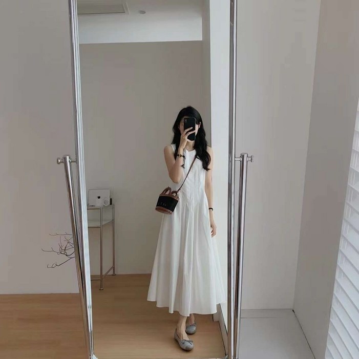 러블리유 여름 플레어 롱 원피스 여리핏 썸머룩