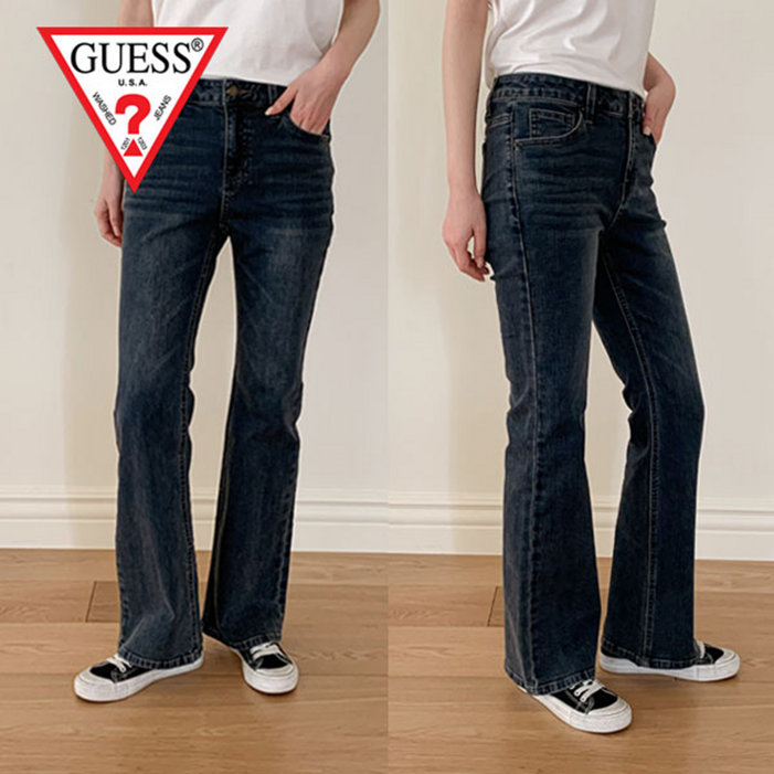 [정품] 게스 여성 부츠컷 청바지 스판 미디엄블루 사계절