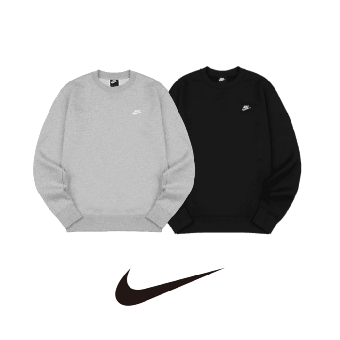 나이키 기본 스우시 남자 여자 커플 공용 무지 라운드 긴팔 러닝 런닝 NSW 긴팔티셔츠 맨투맨