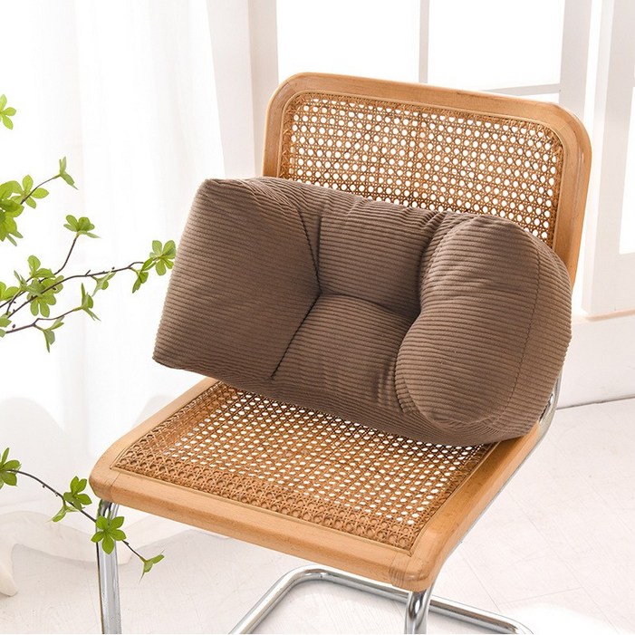 KDNC 허리쿠션 경추 등받이 쿠션 침대 쿠션 소파 등받이, 커피색