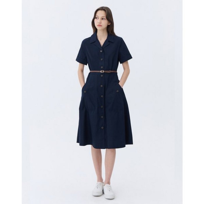 헤지스레이디스 클리어런스스테디셀러네이비 벨티드 반 WSDR4B307N2 450718