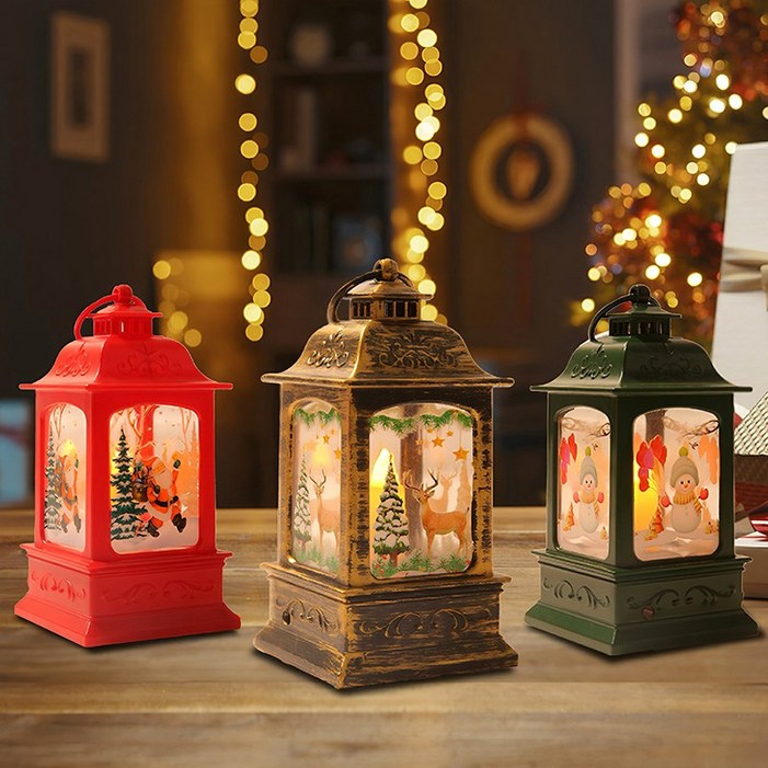 크리스마스 무드등LED 인테리어 소품 크리스마스선물 무드등 3P KMSDTD8, 1세트, 그린빨강고동금