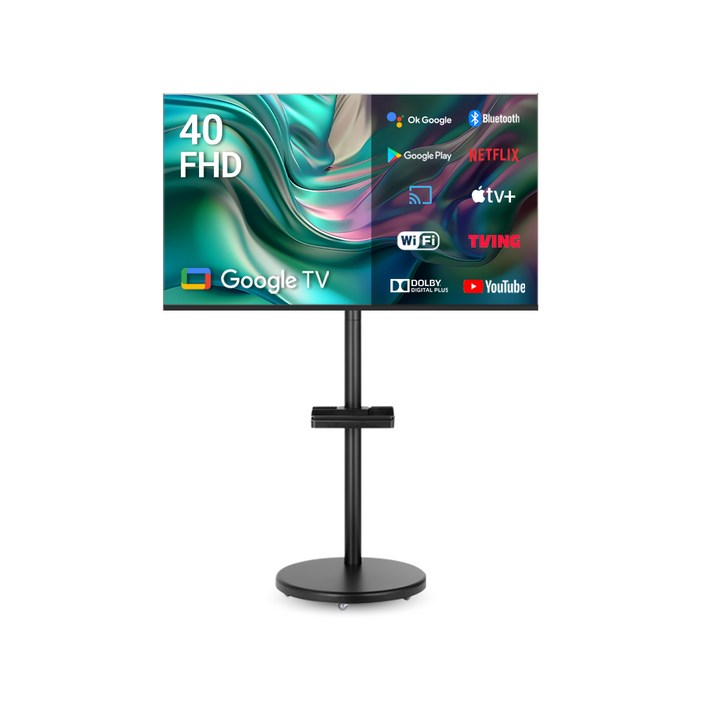 무빙큐빅스 블랙에디션 40인치 FHD 삼탠바이미 퍼스트 셋트 이동식 스마트TV 삼텐바이미 중소바이미, 고객직접설치, 스탠드형, 삼탠바이미 퍼스트 블랙, 101cm40인치