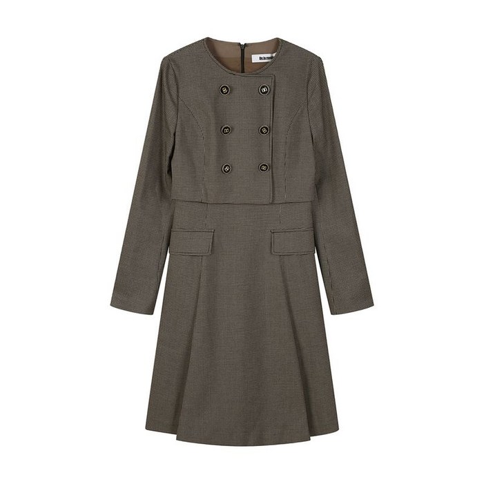 에꼴드파리 더블버튼 잔체크 원피스 RB2YWOA002Z