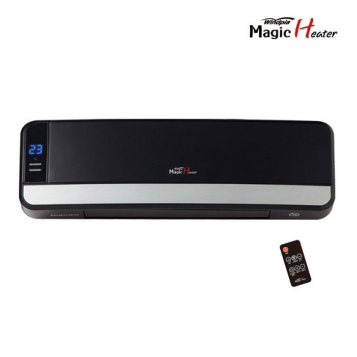 윈드피아 WINDPIA1208 벽걸이 온풍기 블랙 온열기 타이머 공장 발열 난로