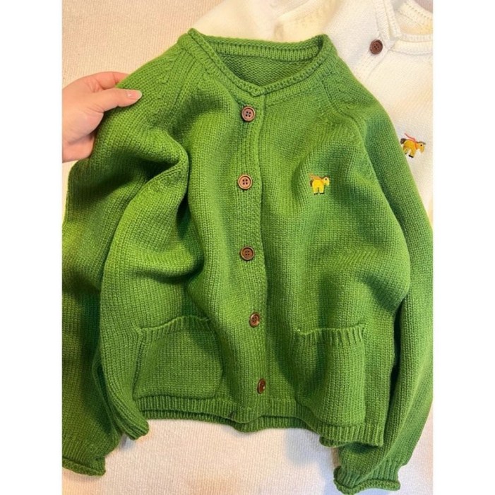 COSYEVNO 여성 가디건 가을 빅사이즈 라운드 자수 프린트 빈티지 엘레강스 시크 루즈핏 캐주얼 버튼 상의 CXJzzs52