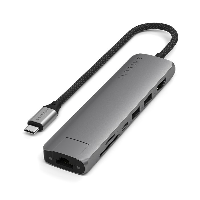 사테치 C타입 7in1 알루미늄 초슬림 이더넷 멀티 허브 10Gbps 사테치 C타입 7in1 알루미늄 초슬림 이더넷 멀티 허브 10Gbps