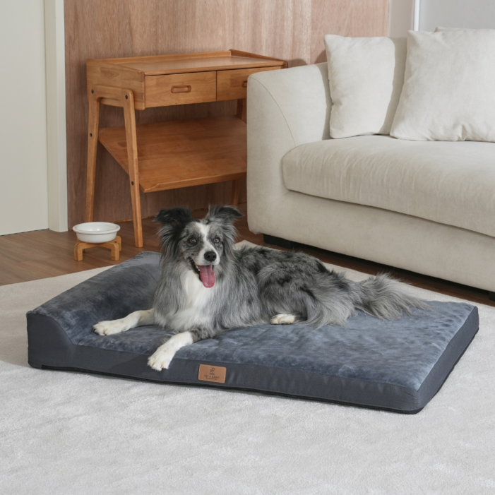 홀릭하임 대형견 에그폼 목 베개 사각방석 02 L2XL, 1개, 진그레이