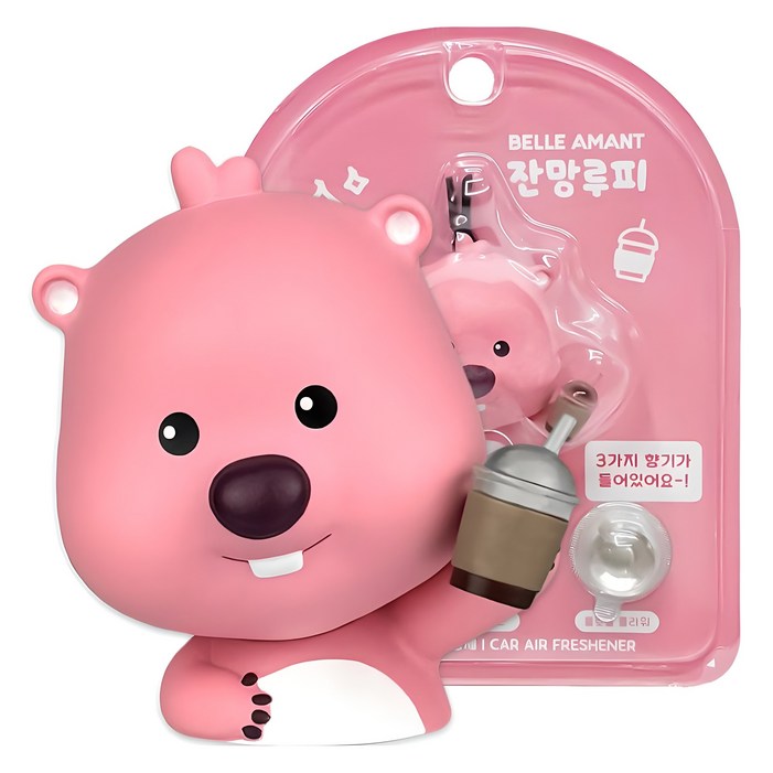 벨르아망 잔망루피 차량용 미니 방향제, 1개, 커피루피블랙체리  프레쉬 코튼  플로럴 플라워