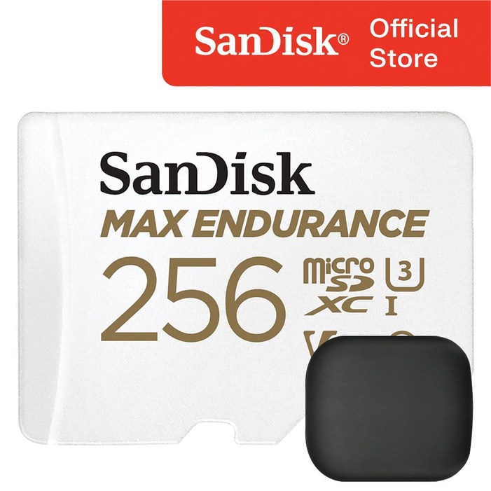 샌디스크 Max Endurance 블랙박스 마이크로 SD 카드 / 메모리 보관 케이스, 256GB