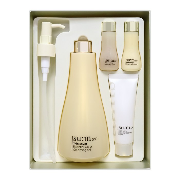 숨37도 스킨 세이버 에센셜 클리어 클렌징 오일 400ml 대용량 기획세트