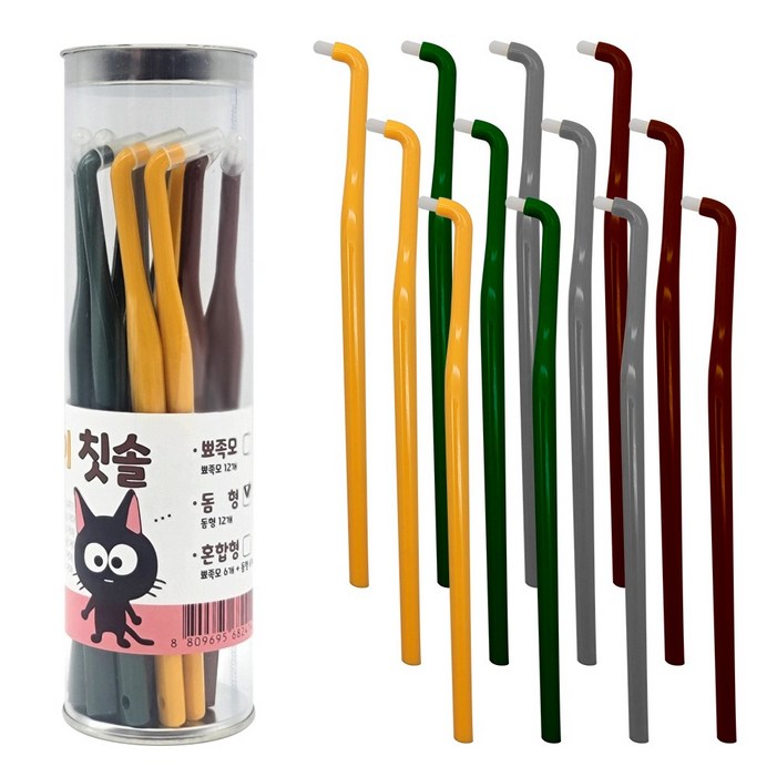 검클린 고양이 칫솔, 12개, 돔형