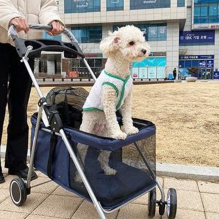 반려사이 저상형 강아지 유모차, 블루, 1개 반려사이 저상형 강아지 유모차, 블루, 1개