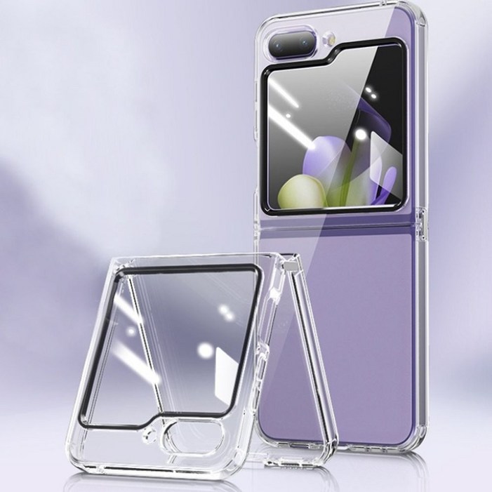 Z플립5 카메라보호 일체형 힌지버클 투명 케이스 Z플립5케이스 플립5케이스 cg0+492sr