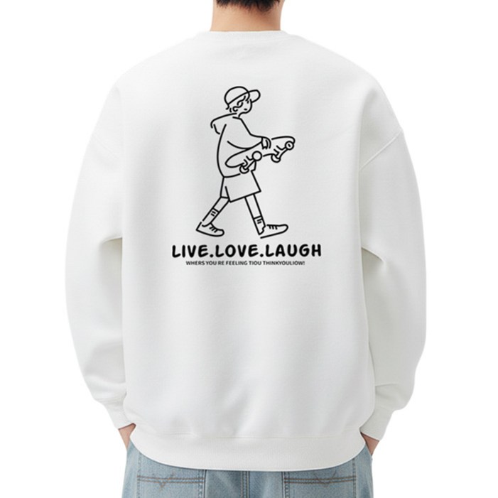 JBOOM 프린트 맨투맨 티셔츠 긴팔 남자