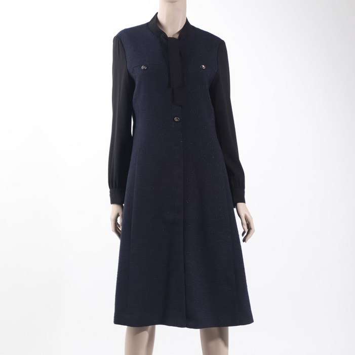 크로커다일레이디 25년 겨울 여성스러운 타이넥 플레어 원피스