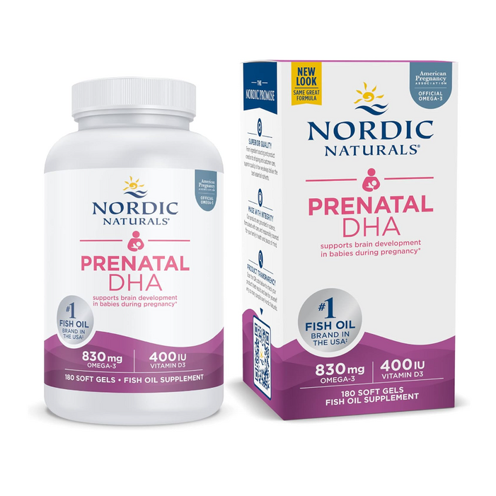 노르딕 내추럴스 프리네이탈 DHA 830mg 임산부 오메가3+비타민D 400IU함유 180소프트젤