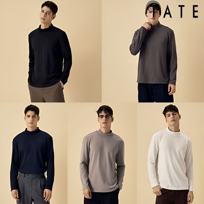 쇼핑엔티 기획가 25FW 테이트 남성 모크넥 기모티 5종