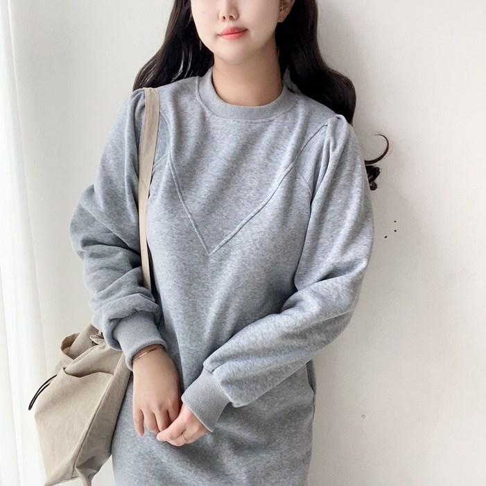 라몬즈브이 기모 오버핏 롱원피스 루즈핏 무지 라몬즈브이 기모 오버핏 롱원피스 루즈핏 무지