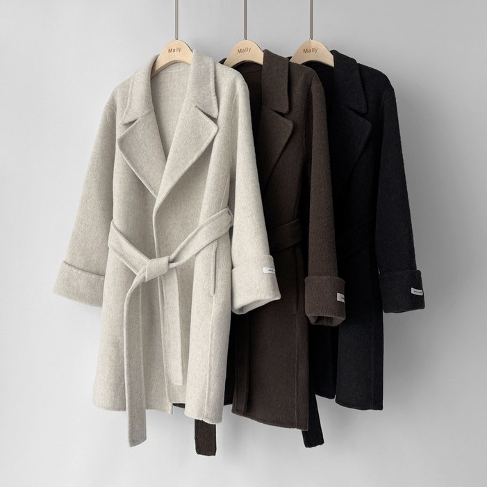 메일리 울100 핸드메이드 하프 싱글 숄 카라 봄 가을 겨울 울 여성 여자 숏 자켓 코트