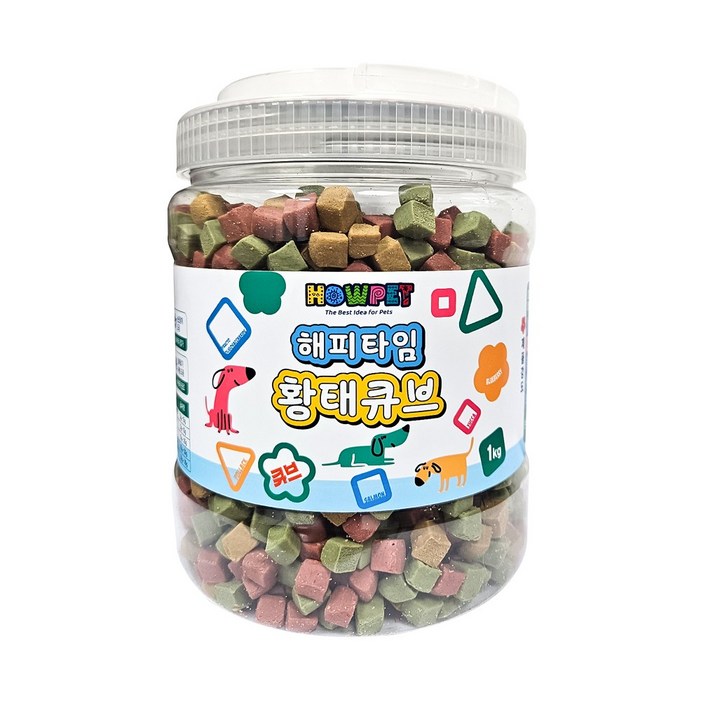 하우펫 해피타임 황태큐브 1kg 가수분해 알러지 예방 강아지 노즈워크 칭찬간식 교육용 훈련용 황태져키 대용량