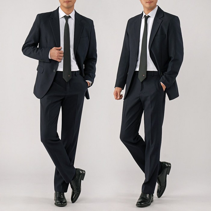 팀스핏 남성용 M4XL 빅사이즈 사계절 정장수트 자켓 정장바지 세트 결혼식정장