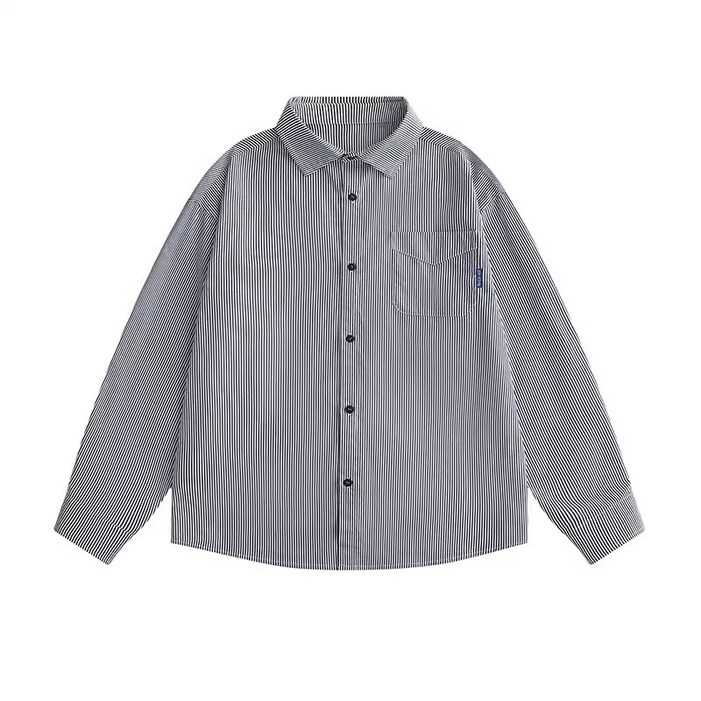 에비엘 구김없는 남성 스트라이프 긴팔 셔츠 데일리 셔츠