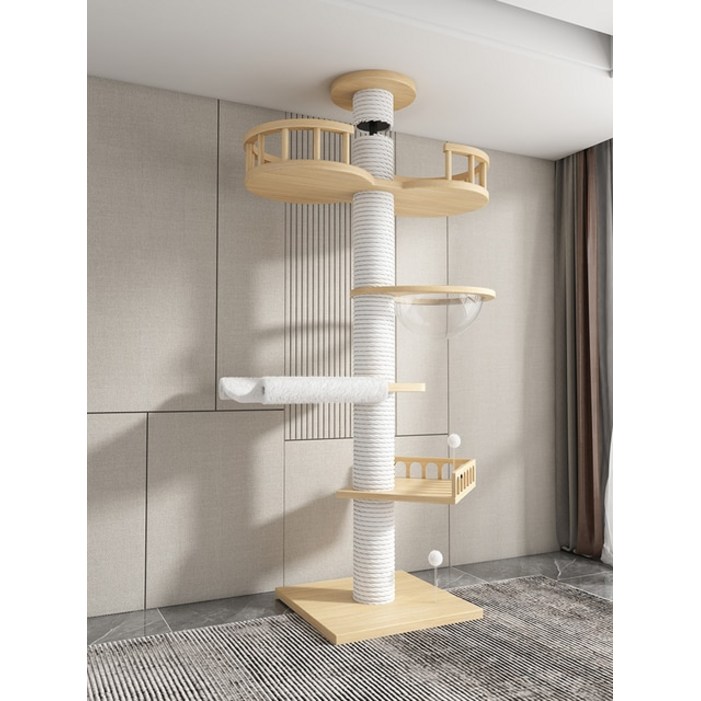 단단한 나무 통 Tianzhu 고양이 타워 둥지 아파트 게임 등산 긁기 플랫폼 애완 동물 장난감 스탠드 매트 소파 제품