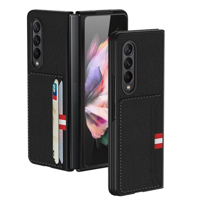 갤럭시Z폴드3 카드 수납 사피아노 가죽 하드 슬림 케이스