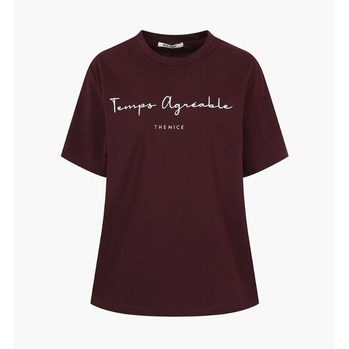 나이스클랍 NICE CLAUP 장식 패치 레터링 티셔츠N243PWT710 425862