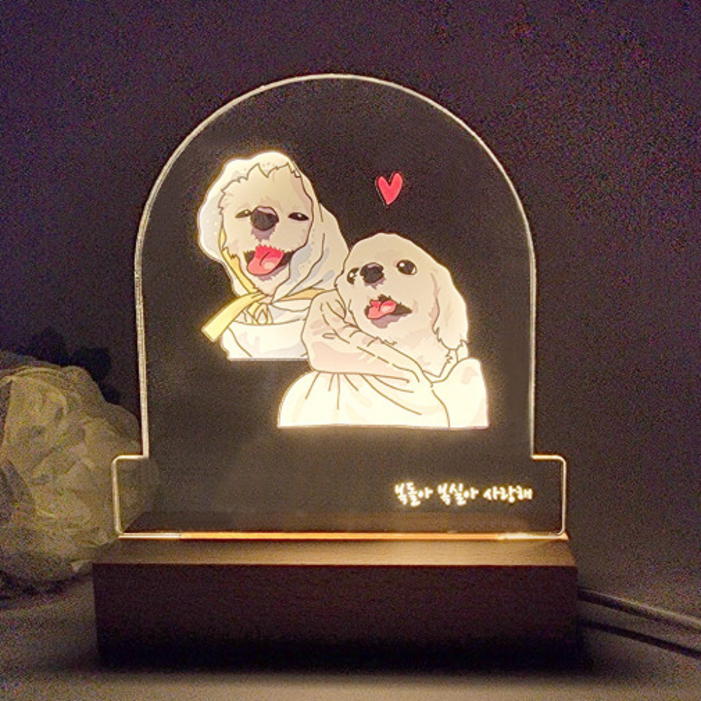 강아지 고양이 반려동물 주문제작 드로잉 아크릴무드등 강아지 고양이 반려동물 주문제작 드로잉 아크릴무드등