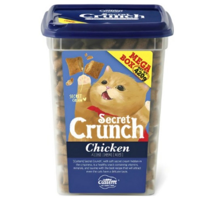 캣템 고양이 시크릿 크런치 메가박스 간식, 닭, 420g, 20개
