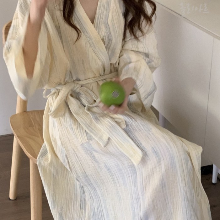 그라데이션 여성 골프 샤워가운 로브 목욕가운