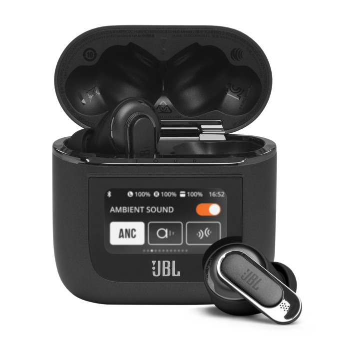 삼성공식파트너 JBL TOUR PRO2 무선 블루투스 이어폰 프로 사운드 LCD 디스플레이 커널형 트루 어댑티브 노이즈캔슬링 톡쓰루 주변소리듣기 핸즈프리 블루투스 5.3, TOUR PRO2, 블랙