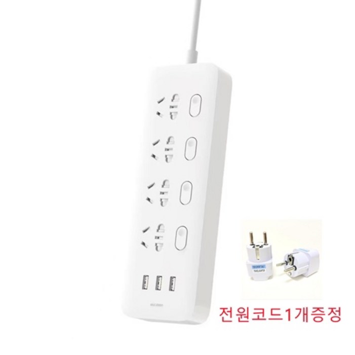 [해외배송] 샤오미 정품 USB 멀티탭 4구+USB  2A 급충전 콘센트 스마트 와이파이  1.8M