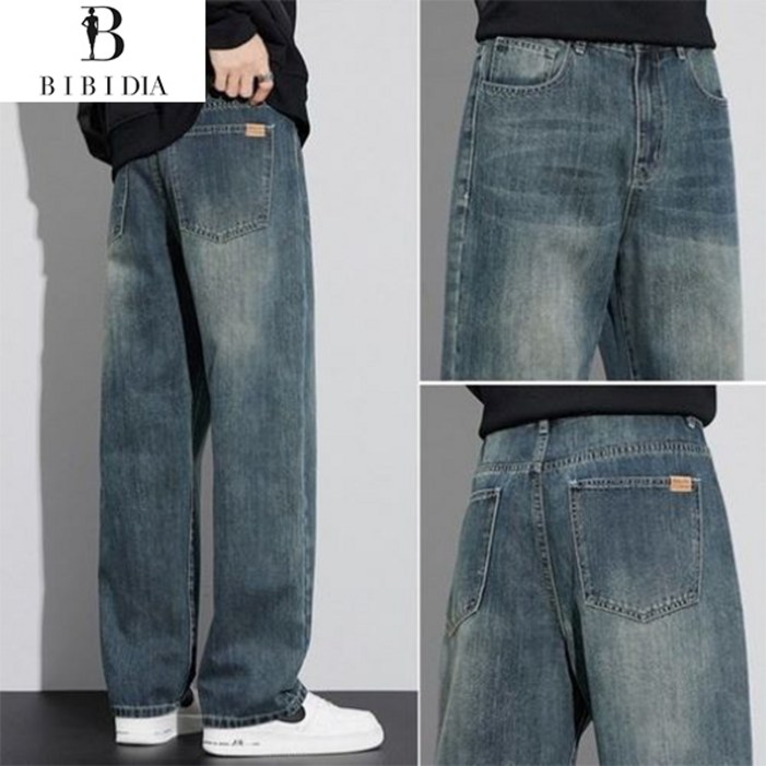 비비디아 Bibidia 2025 봄 가을 신상 남성 일자핏 데님팬츠 남성 일자 청바지 빅사이즈 청바지 M5XL5463