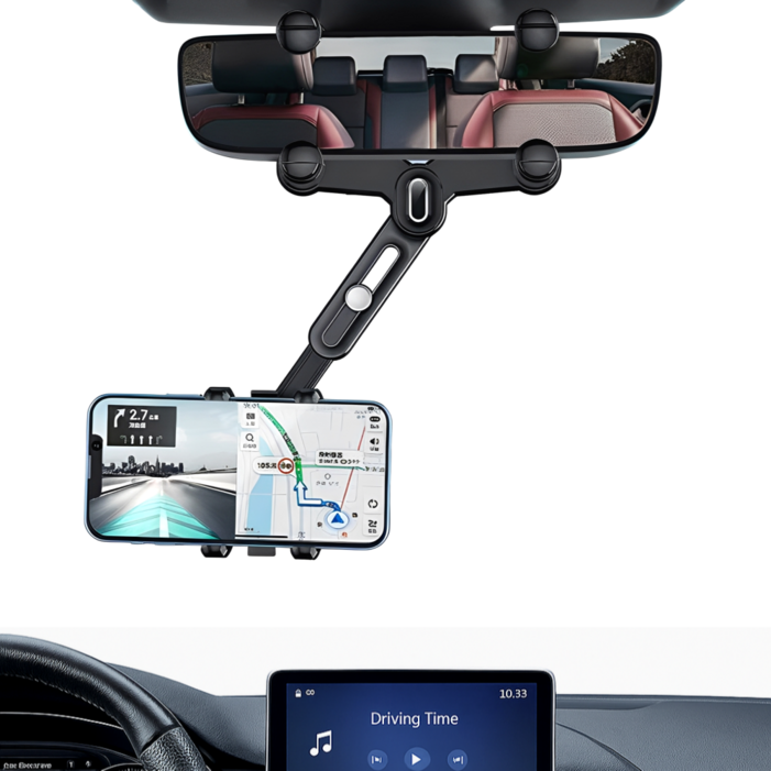 루미먼트 흔들림 없는 차량용 룸미러형 360도 회전 핸드폰 거치대