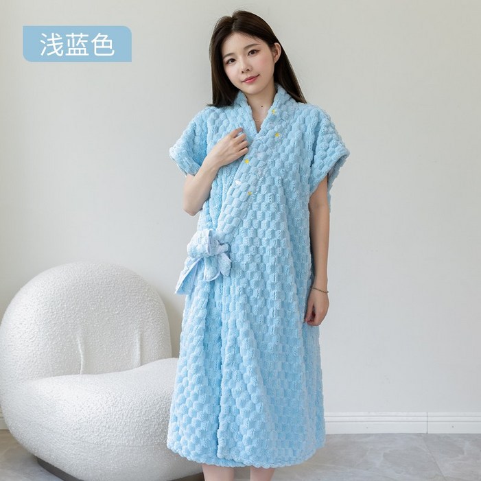 극세사 여성 목욕가운 샤워 따뜻한 홈웨어 사우나 샤워로브