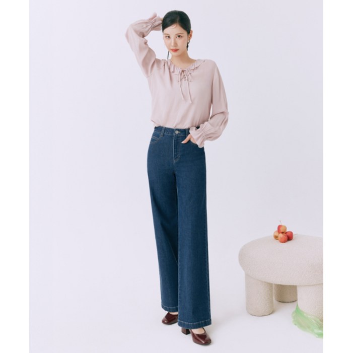 더엣지 서현 착용ON 25SS 시그니처 와이드 데님팬츠