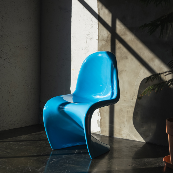 센소 유광 팬톤체어 카페 의자 식탁 의자 컬러 의자, 스카이 블루, 1개