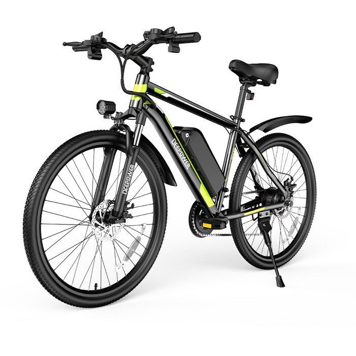 2023년 DEEPOWER 전기자전거 48V 500W 12.8AH 21단 변속 PAS 스로틀 겸용 리튬전지 MTB자전거 8월 신품, 블랙