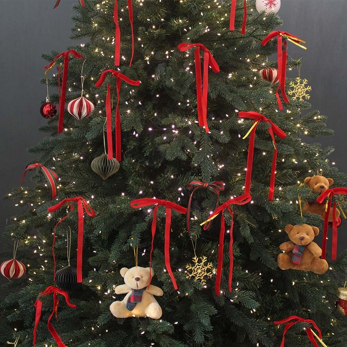 해피인어스 벨벳 리본 오너먼트 10p 크리스마스 트리 장식