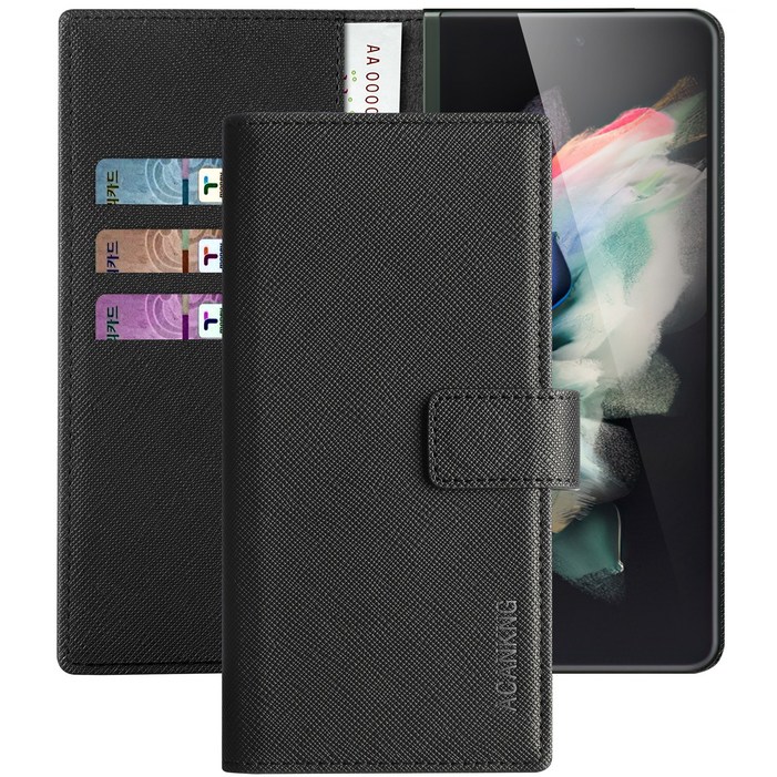 아칸크 삼성 갤럭시 z폴드5 5G 지갑형 가죽 카드수납 다이어리 휴대폰리 케이스 galaxy z fold 5 Leather wallet case 적용