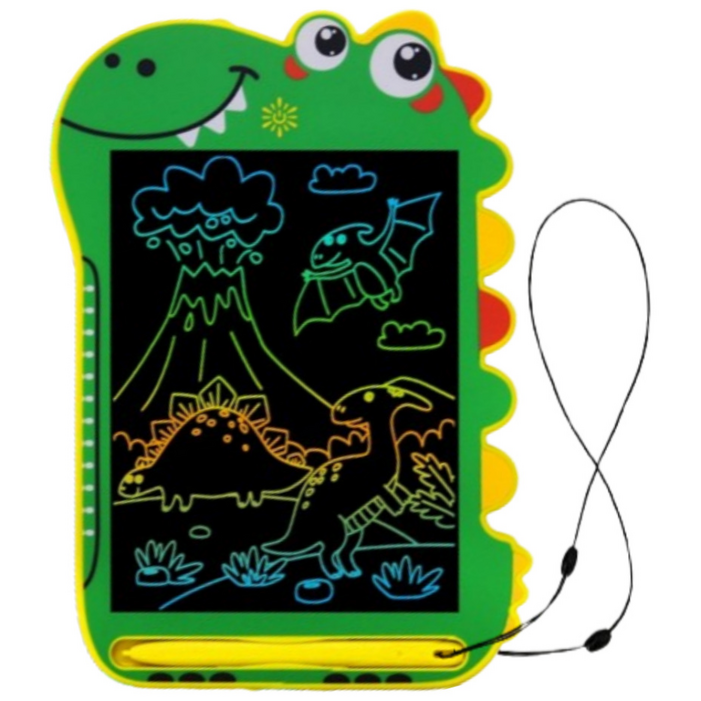 공룡 드로잉 패드 8.5인치 전자 칠판 낙서장 노트 메모 생일 입학 졸업 선물 유아용 보드, 그린, 1개