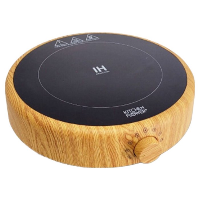 키친플라워 원형 우드 1구 인덕션 렌지 (국산후라이팬 증정)