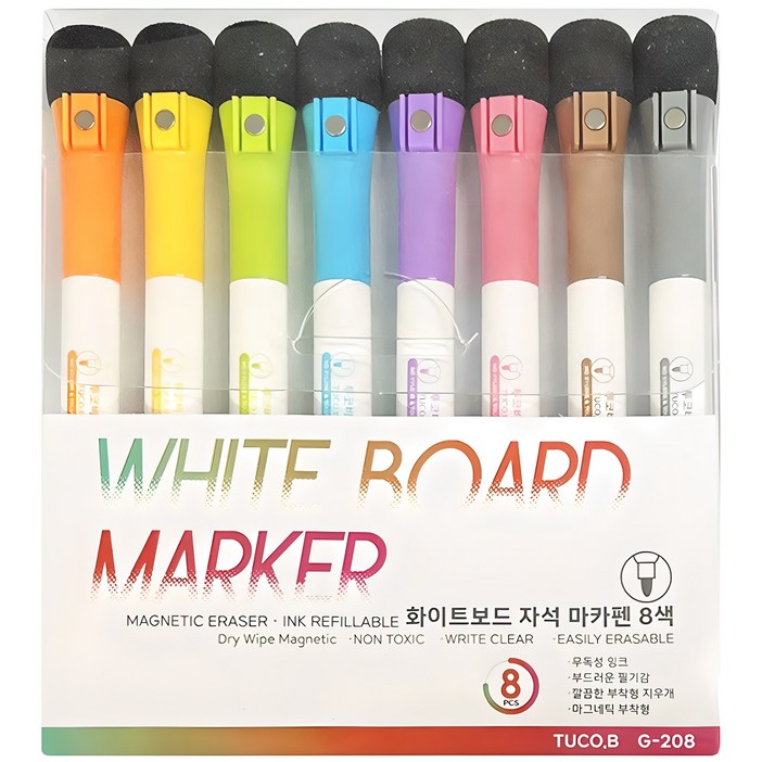 투코비 화이트보드 자석 마카펜 8색 G-208