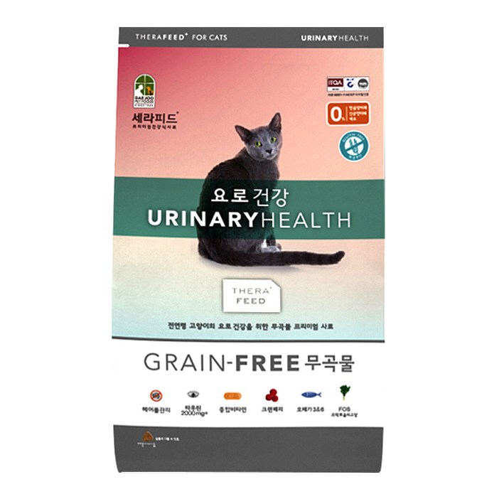대주펫푸드 전연령 세라피드 고양이 그레인프리 요로건강 기능성사료, 유리너리비뇨계신장, 2kg, 1개